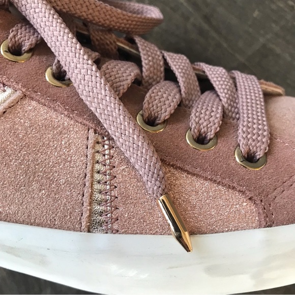 Sam Edelman "Baylee" metallic shimmer pink sneakers, Size 8 - Picture 8 of 12